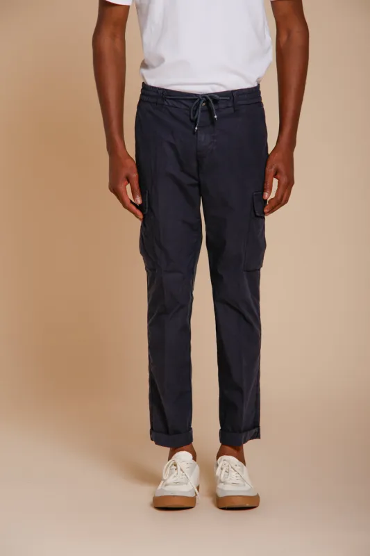 Chile Jogger men's cargo pants in lyocell and cotton parachute canvas extra slim fit made by Mason's