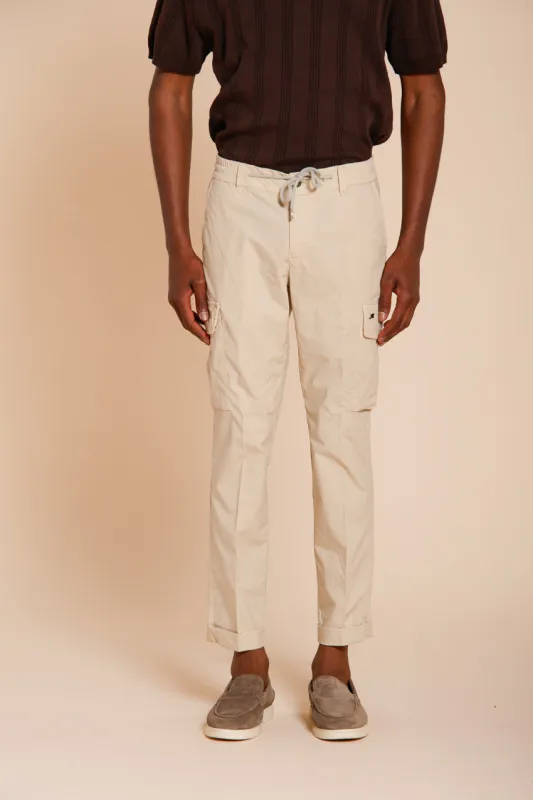 Chile Jogger men's cargo pants in lyocell and cotton parachute canvas extra slim fit sold by Mason's