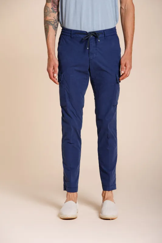 Chile Jogger men's cargo pants in lyocell and cotton parachute canvas extra slim fit made by Mason's