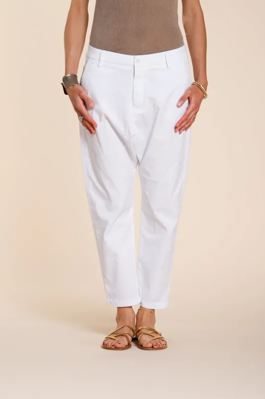 Malibu Jogger women's chino pants in gabardine carrot fit sold by Mason's