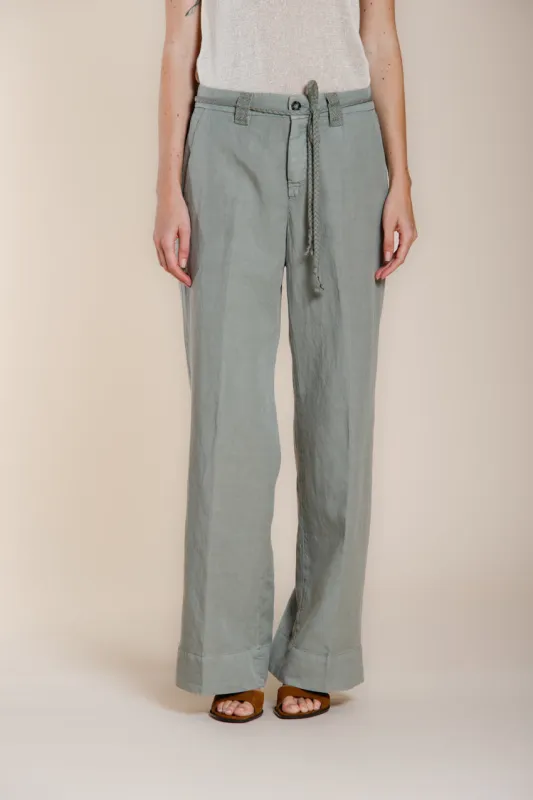 New York Studio women's chino pants in cotton and linen twill straight fit sold by Mason's