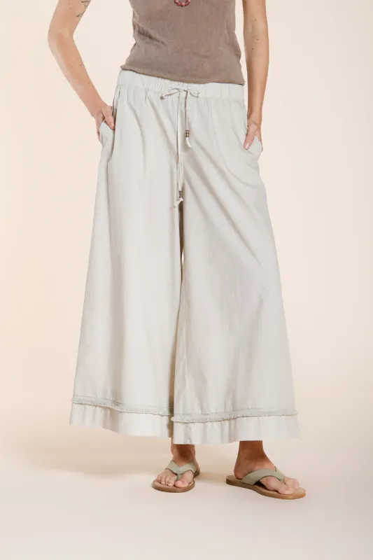 Portofino Cropped women's chino jogger pants in poplin wide leg sold by Mason's