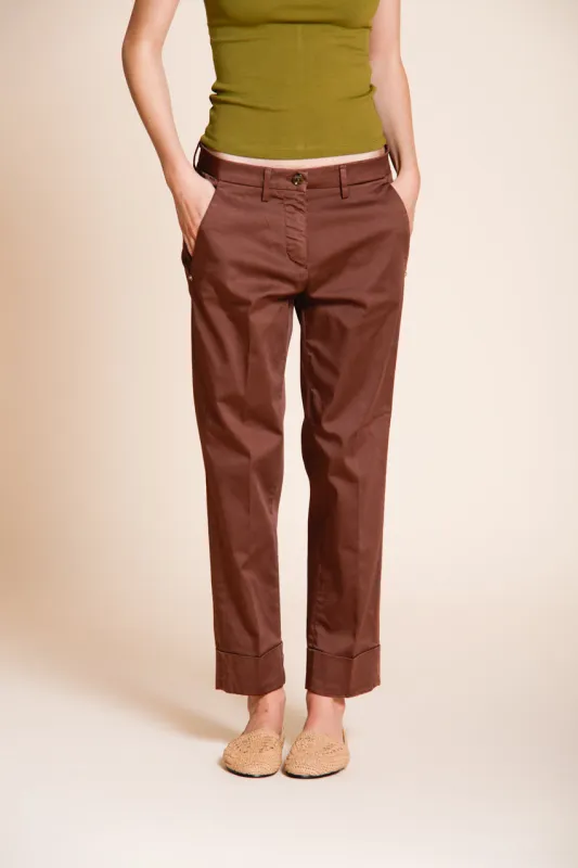 New York Carrot women's chino pants in stretch satin carrot fit ① sold by Mason's