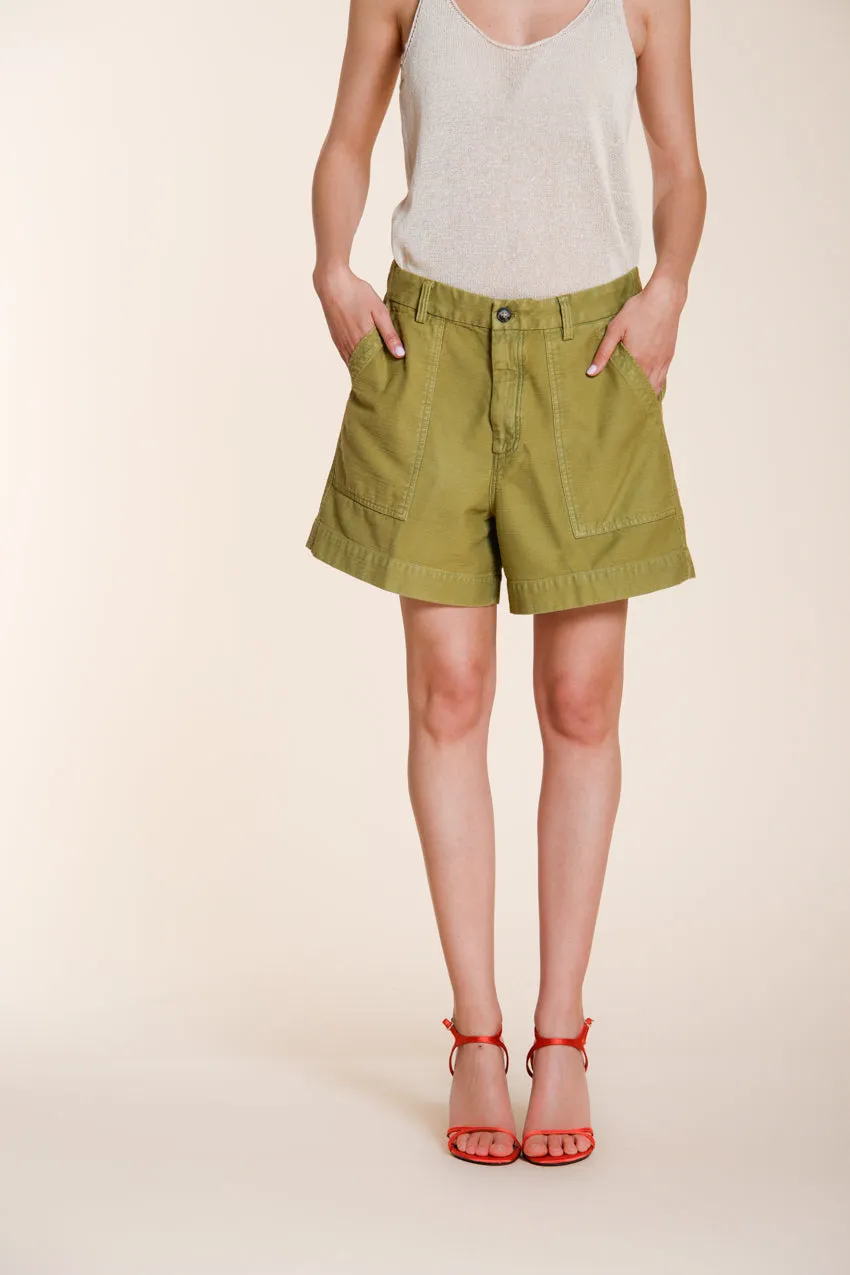 Dallas women's cargo bermuda in slub cotton relaxed fit sold by Mason's