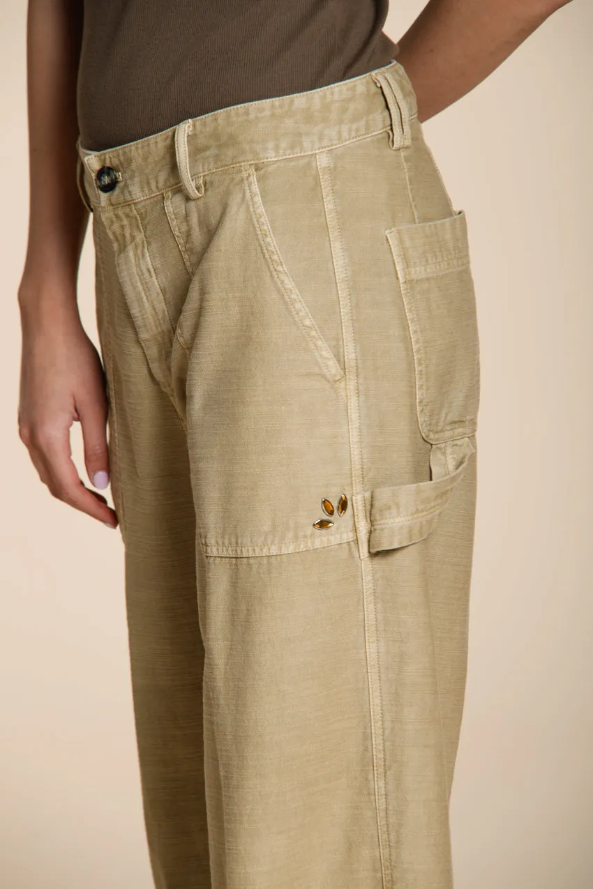 Dallas Wide women's cargo pants in slub cotton straight fit sold by Mason's product image thumbnail 2