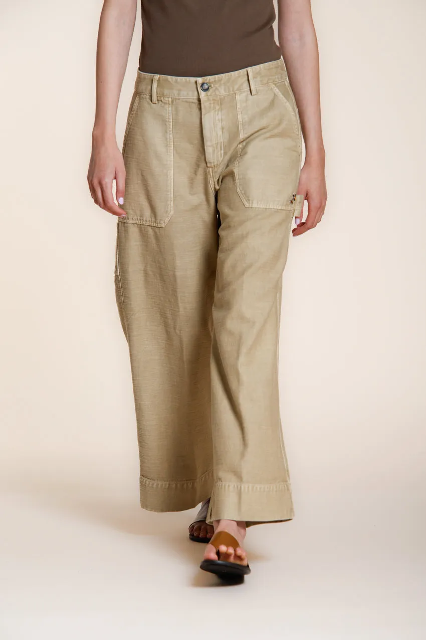 Dallas Wide women's cargo pants in slub cotton straight fit sold by Mason's product image thumbnail 4