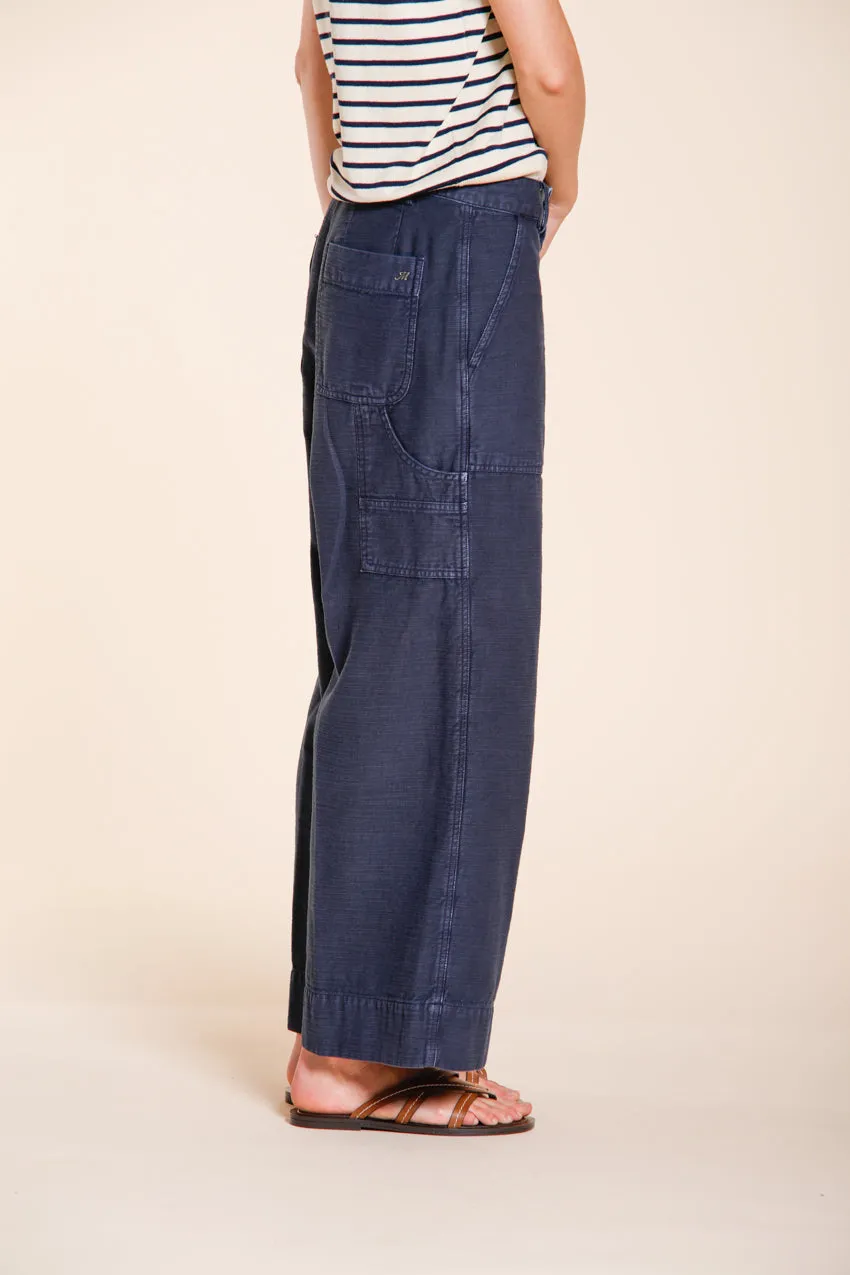 Dallas Wide women's cargo pants in slub cotton straight fit sold by Mason's product image thumbnail 4