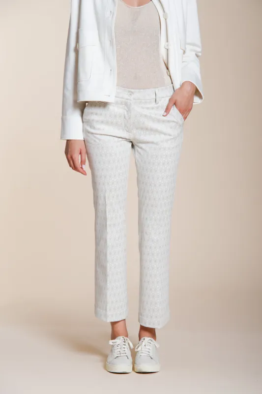 New York Trumpet women's chino pants in rhombus pattern jersey slim fit made by Mason's