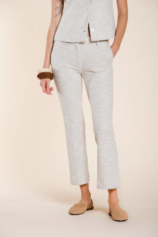 New York Trumpet women's chino pants in rice grain texture jersey slim fit sold by Mason's