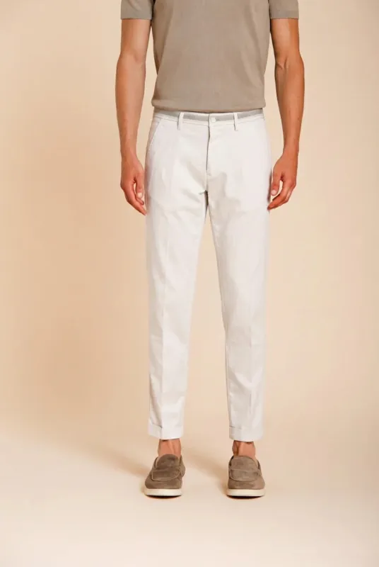 Torino Summer men's chino pants in cotton and lyocell twill slim fit made by Mason's