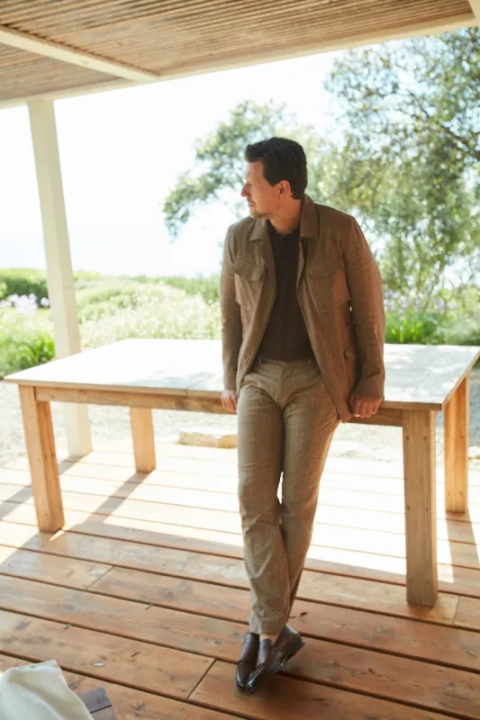 Torino City men's chino pants prince of Wales print slim fit made by Mason's