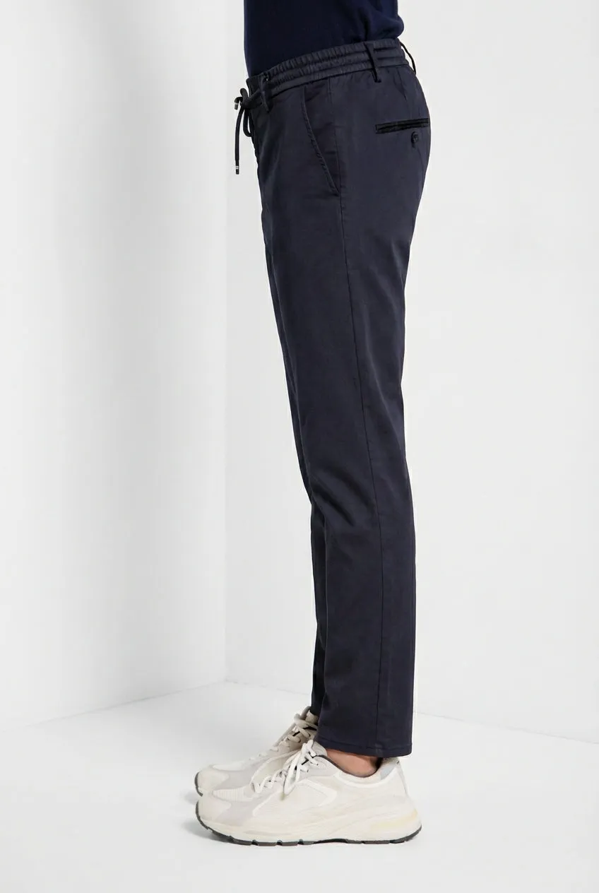 Milano Jogger Travel men's chino pants in technical travel stretch satin extra slim fit sold by Mason's product image thumbnail 3