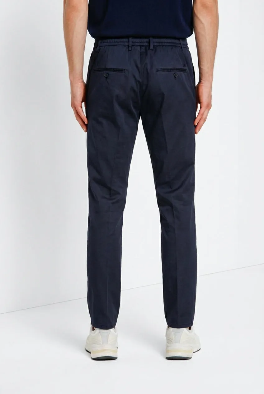 Milano Jogger Travel men's chino pants in technical travel stretch satin extra slim fit sold by Mason's product image thumbnail 4