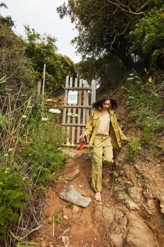 Francis women's cargo pants in twill wide leg made by Mason's