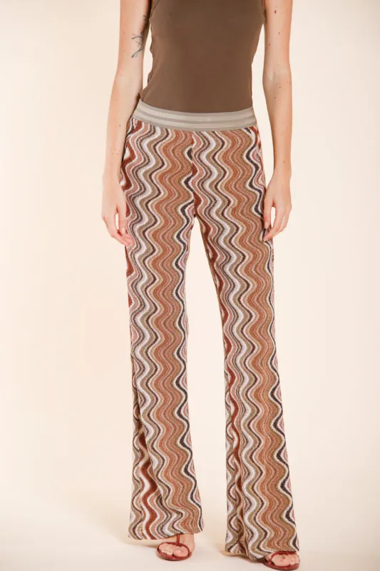 Easy Straight Elax women's chino jogger pants in lurex knit straight fit made by Mason's