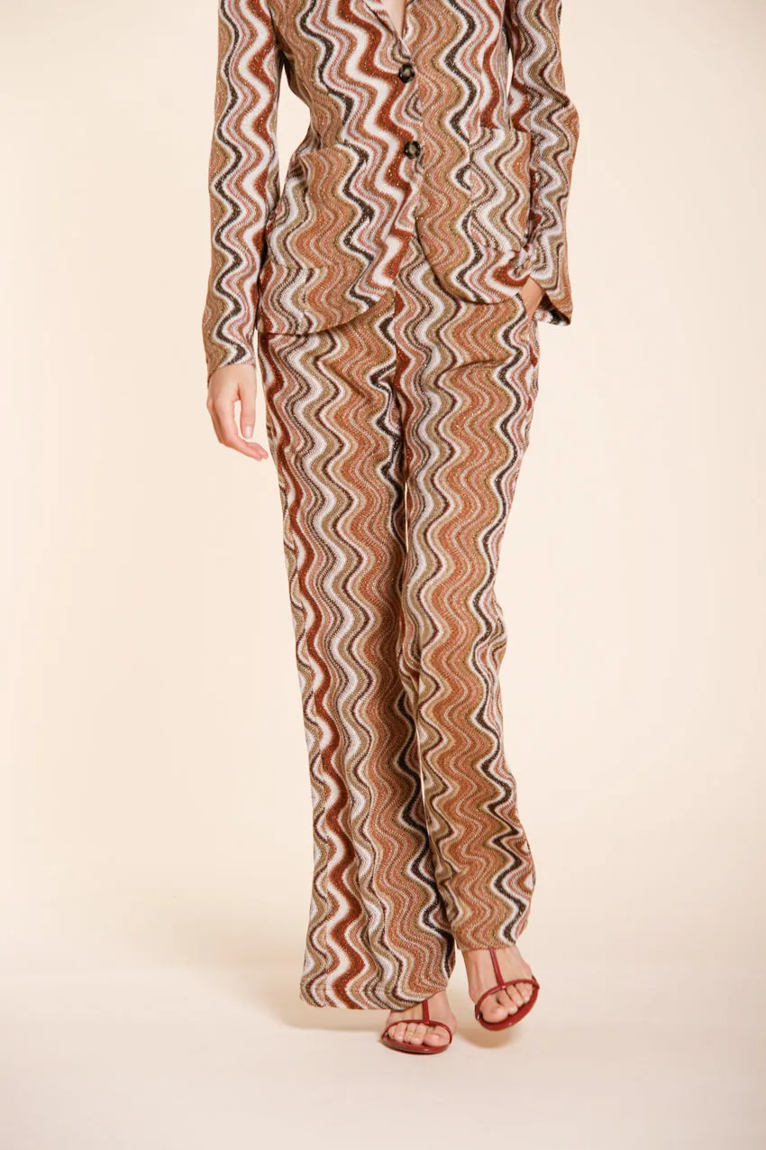 Easy Straight Elax women's chino jogger pants in lurex knit straight fit sold by Mason's product image thumbnail 5