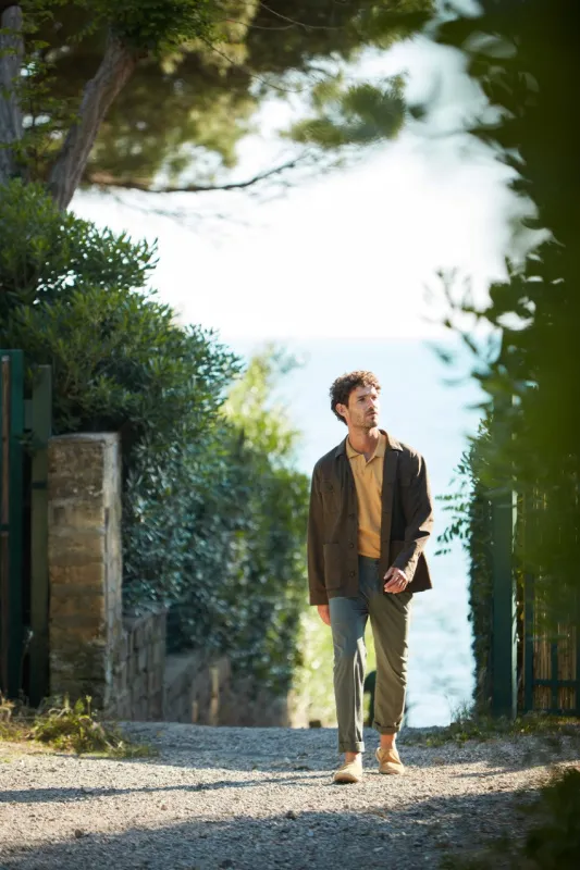 Pinces men's chino pants in stretch gabardine relaxed fit sold by Mason's