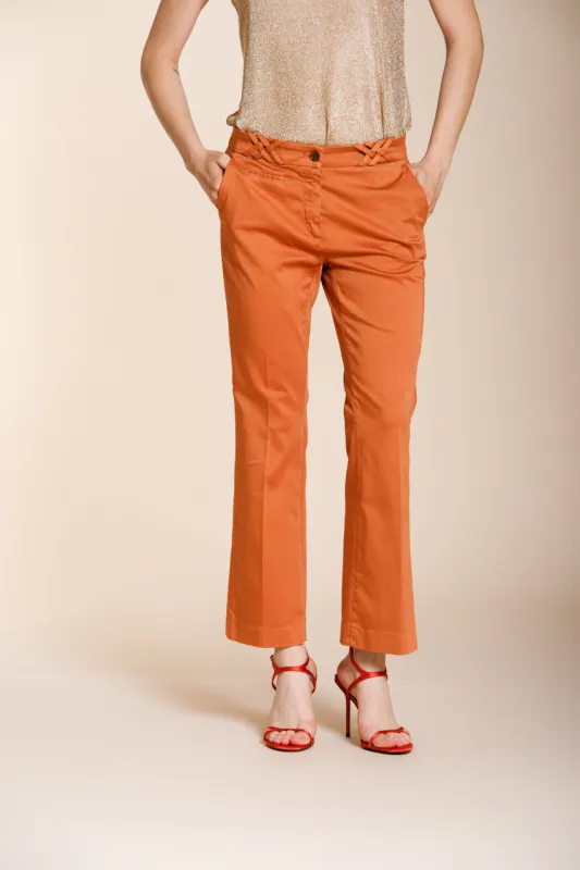 New York Trumpet women's chino pants in stretch satin slim fit made by Mason's