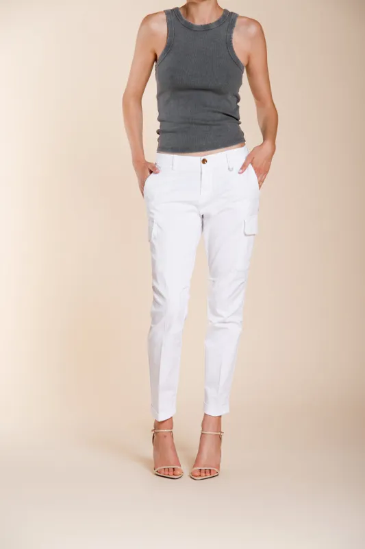 Chile City women's cargo pants in stretch gabardine slim fit sold by Mason's