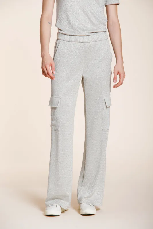 Easy Straight women's cargo jogger pants in lurex tricot straight fit made by Mason's