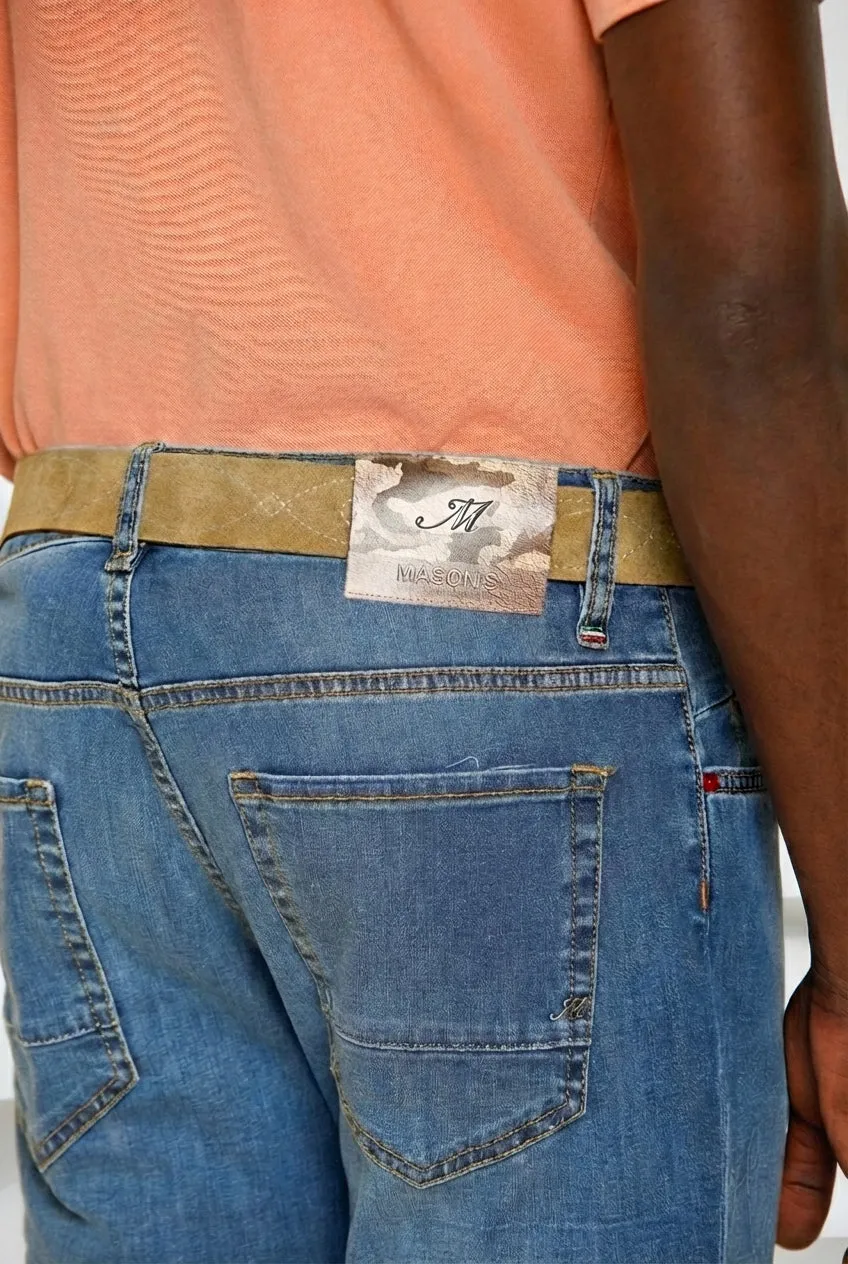 Harris men's 5-pocket pants in camouflage print denim slim fit sold by Mason's product image thumbnail 2