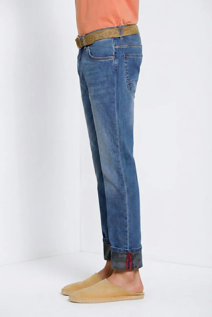 Harris men's 5-pocket pants in camouflage print denim slim fit sold by Mason's product image thumbnail 5