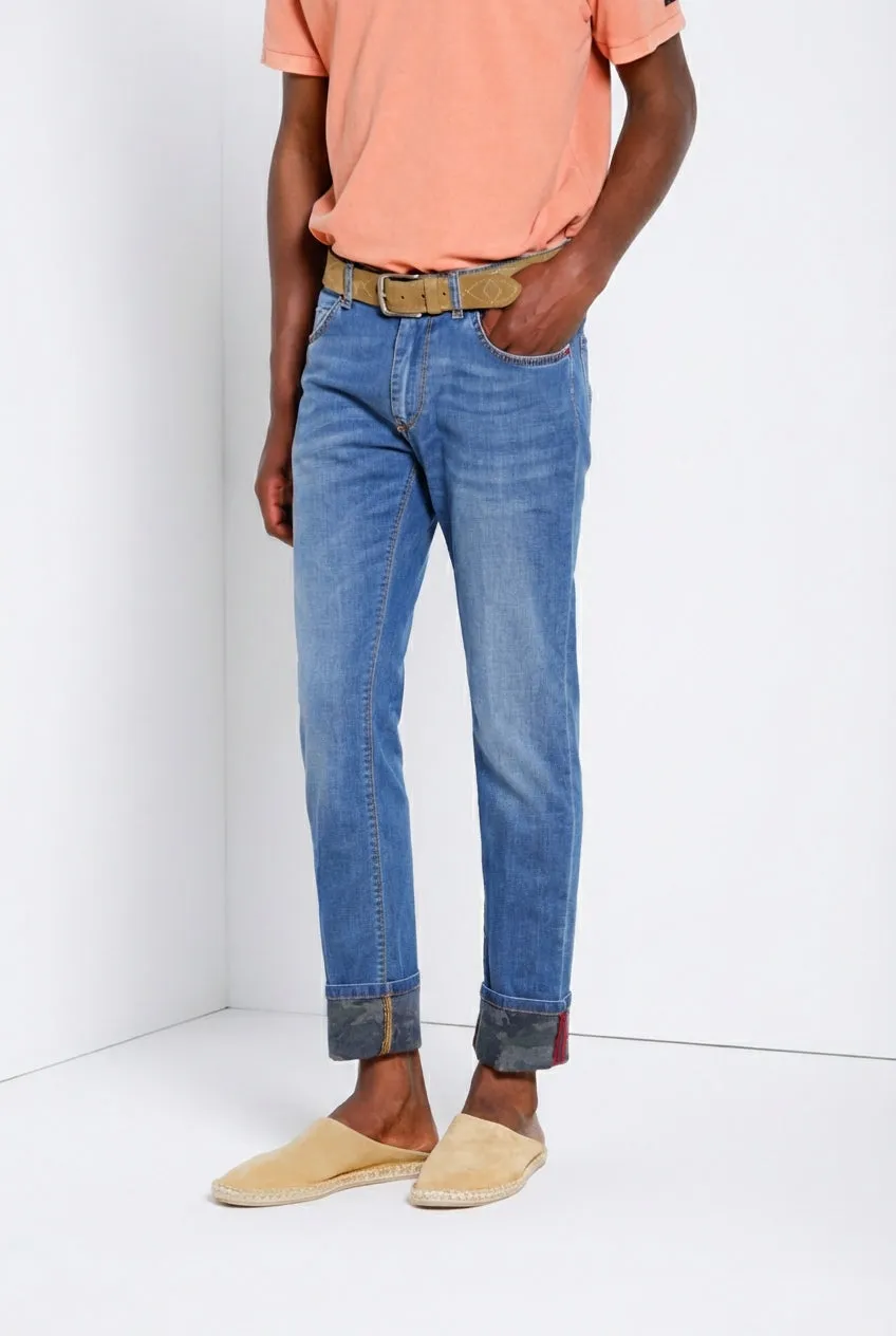 Harris men's 5-pocket pants in camouflage print denim slim fit sold by Mason's product image thumbnail 4