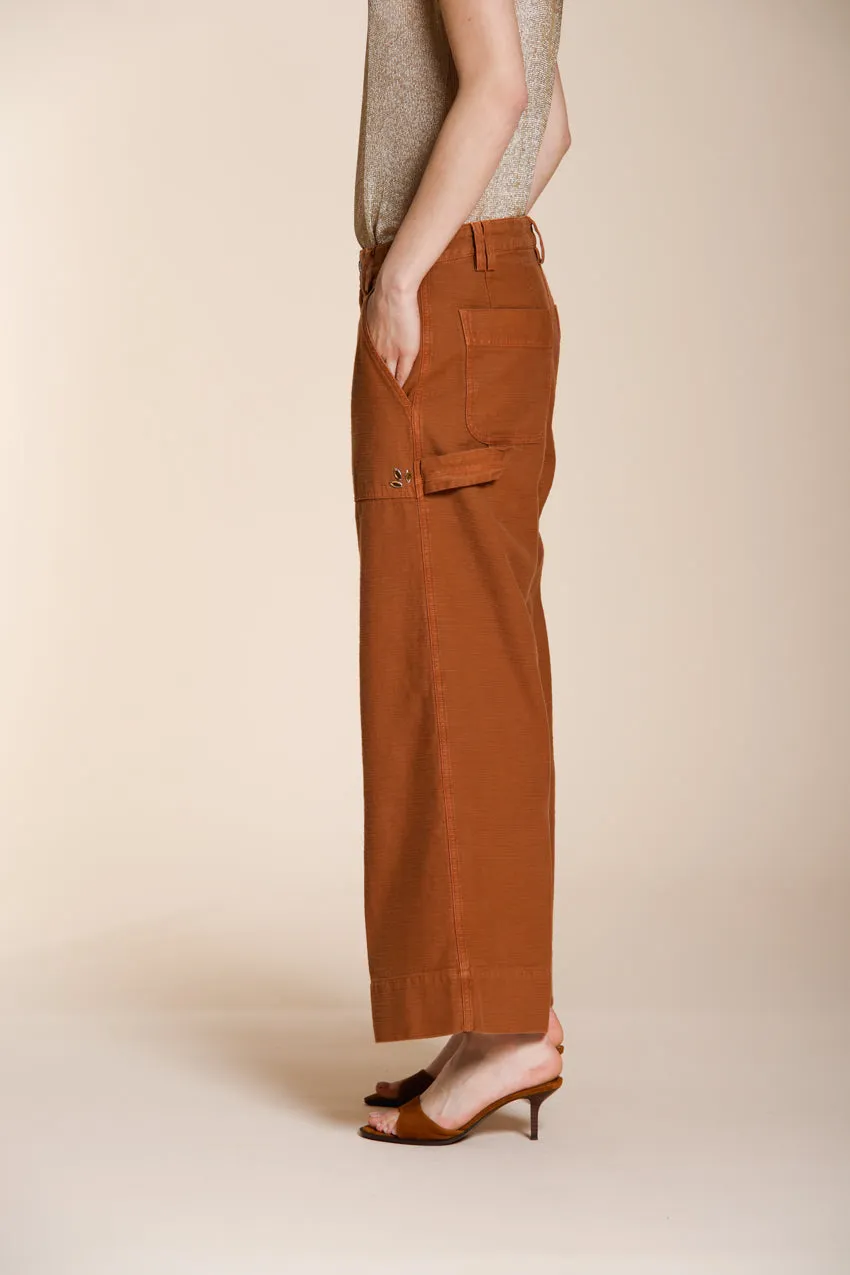 Dallas Wide women's cargo pants in slub cotton straight fit sold by Mason's product image thumbnail 4