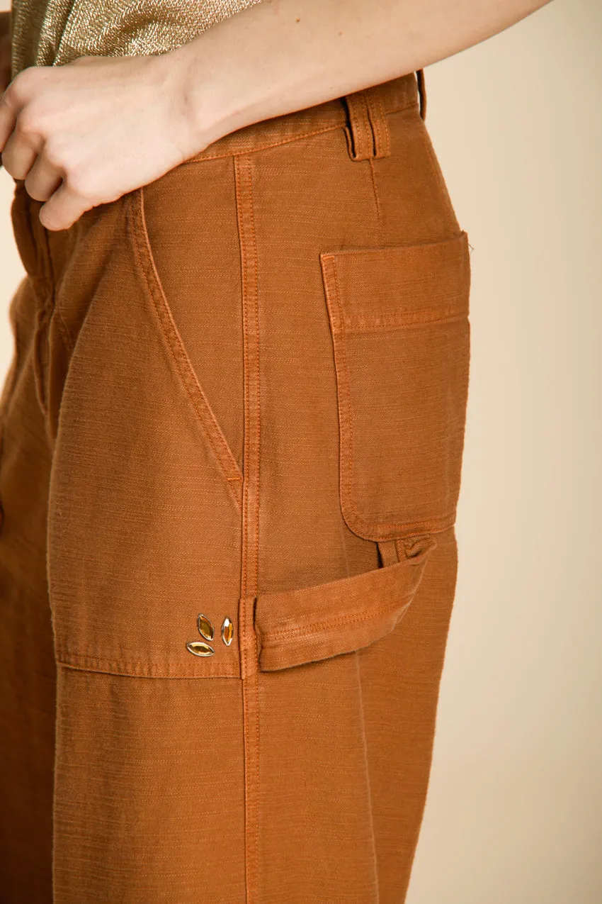 Dallas Wide women's cargo pants in slub cotton straight fit sold by Mason's product image thumbnail 2