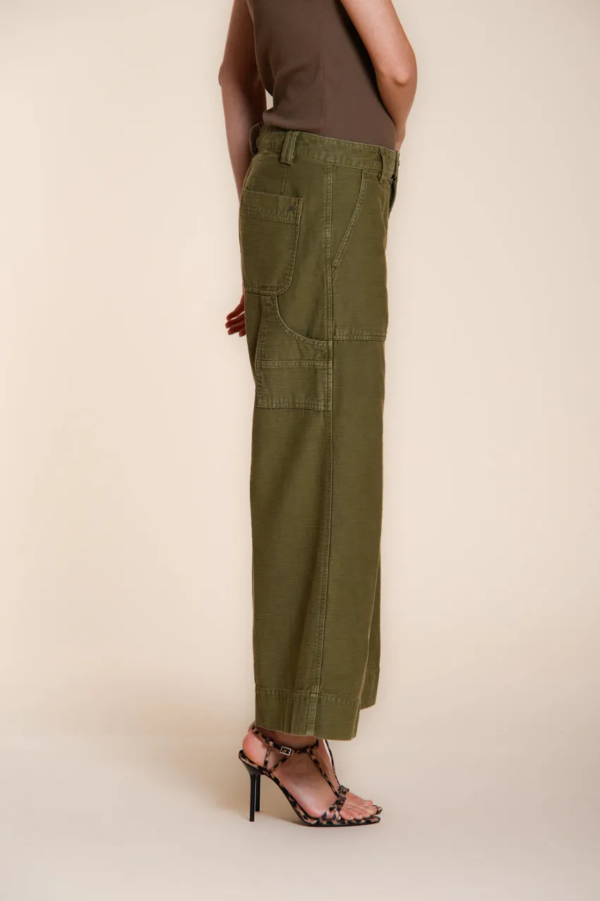 Dallas Wide women's cargo pants in slub cotton straight fit sold by Mason's product image thumbnail 5