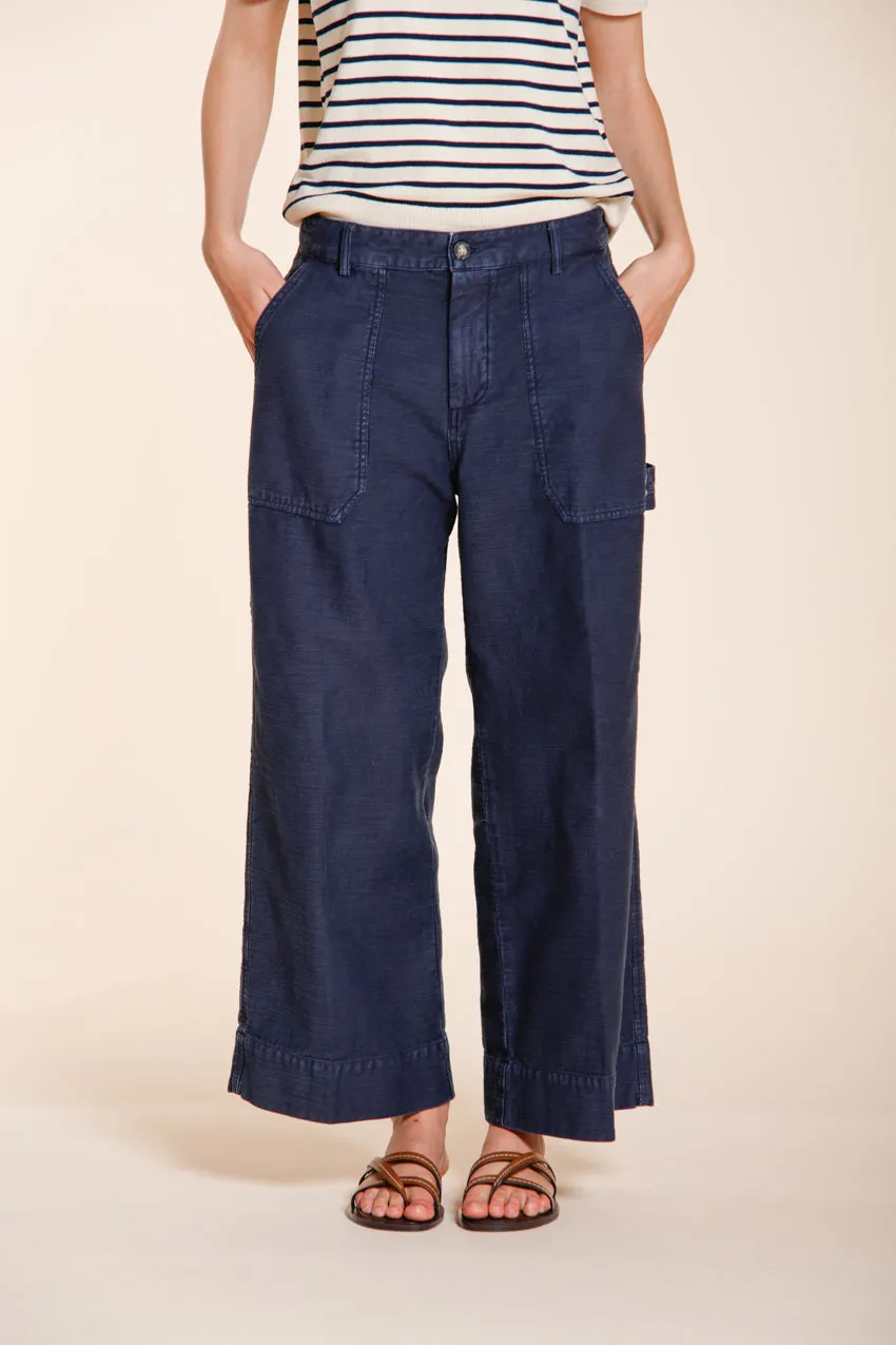 Dallas Wide women's cargo pants in slub cotton straight fit sold by Mason's product image thumbnail 3
