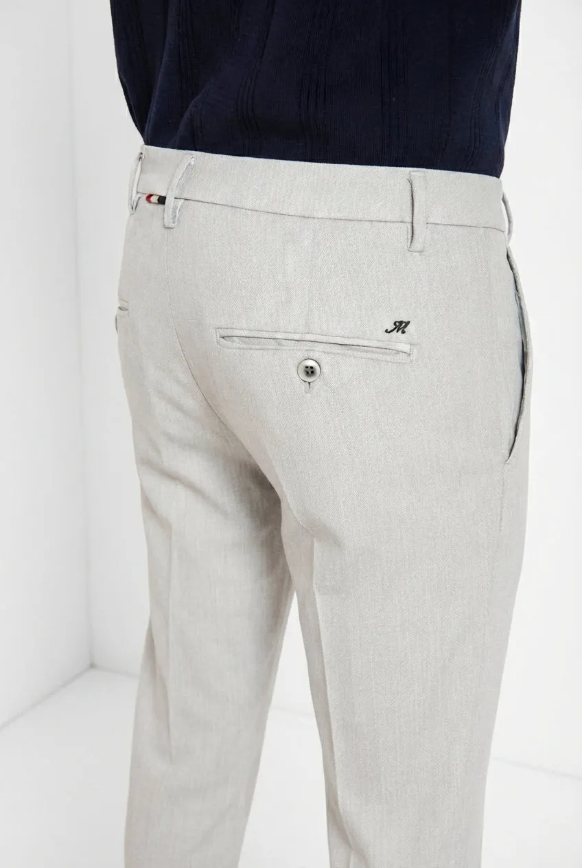 Milano men's chino pants in herringbone extra slim fit sold by Mason's product image thumbnail 2