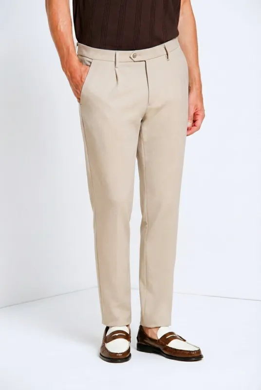 Torino City 1 Pinces men's chino pants in jersey slim fit made by Mason's