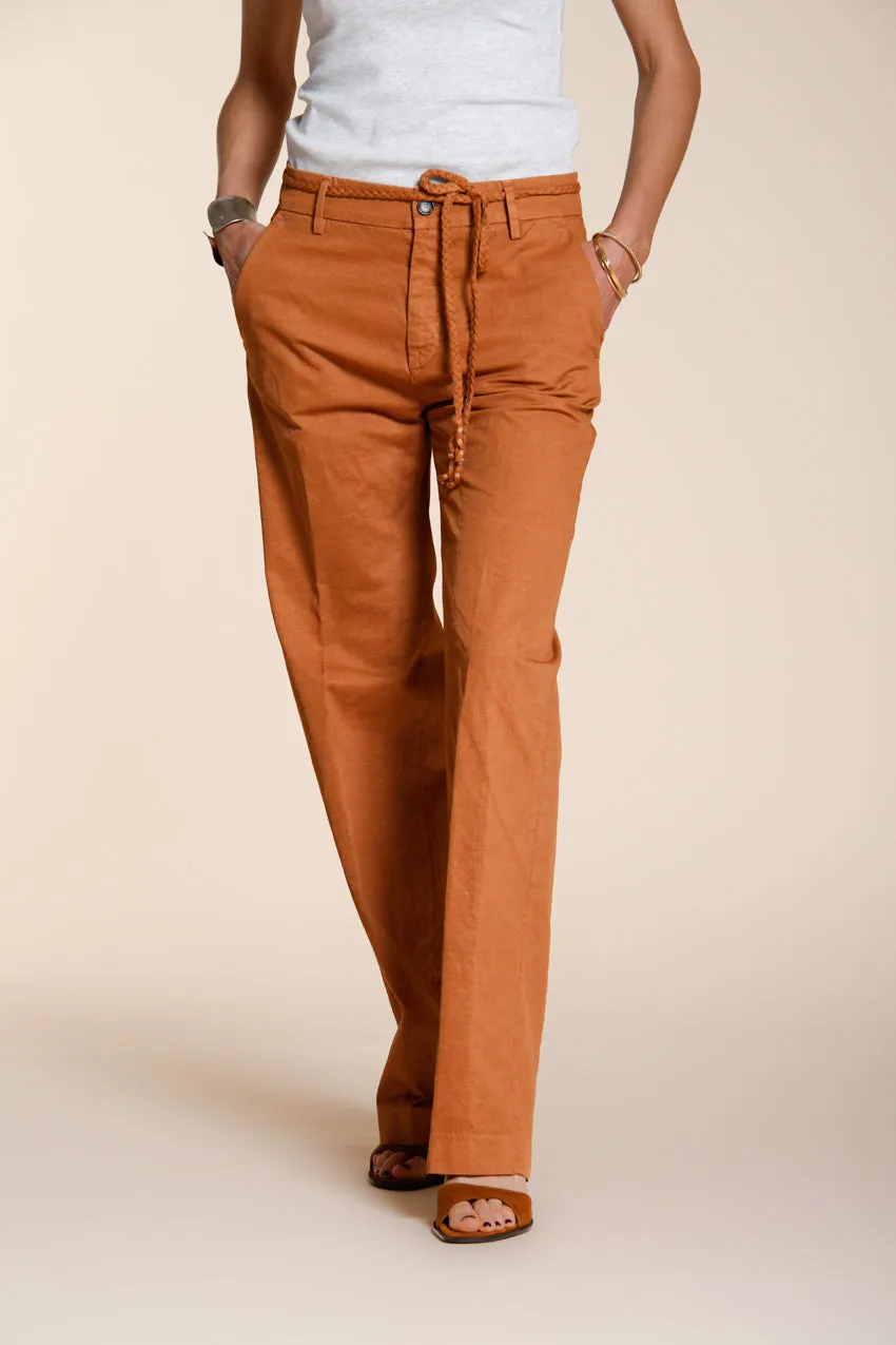 New York Straight women's chino pants in cotton and linen twill straight fit sold by Mason's