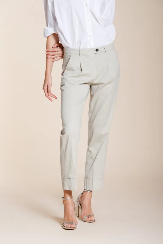 New York Carrot Sartoriale 1 Pince women’s chino trousers in cotton and silk satin carrot fit ① made by Mason's