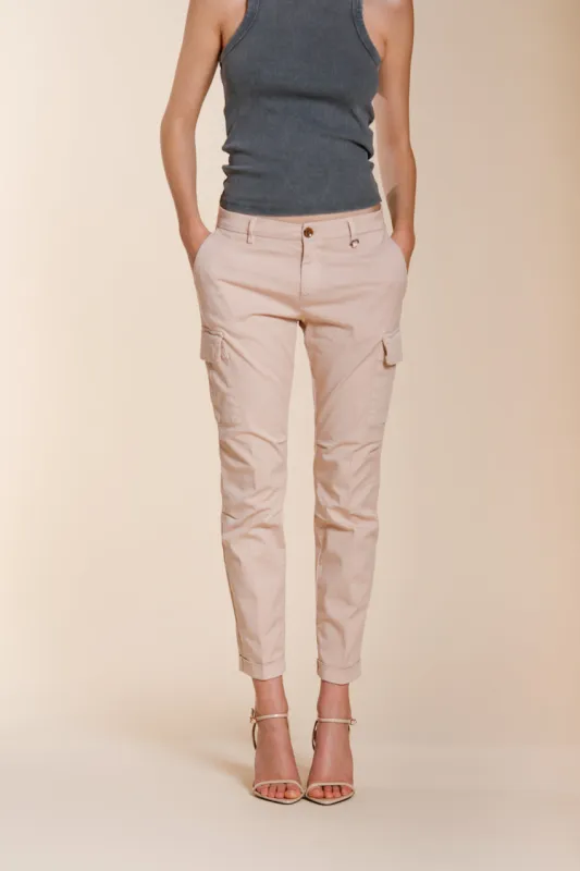 Chile City women's cargo pants in stretch gabardine slim fit made by Mason's