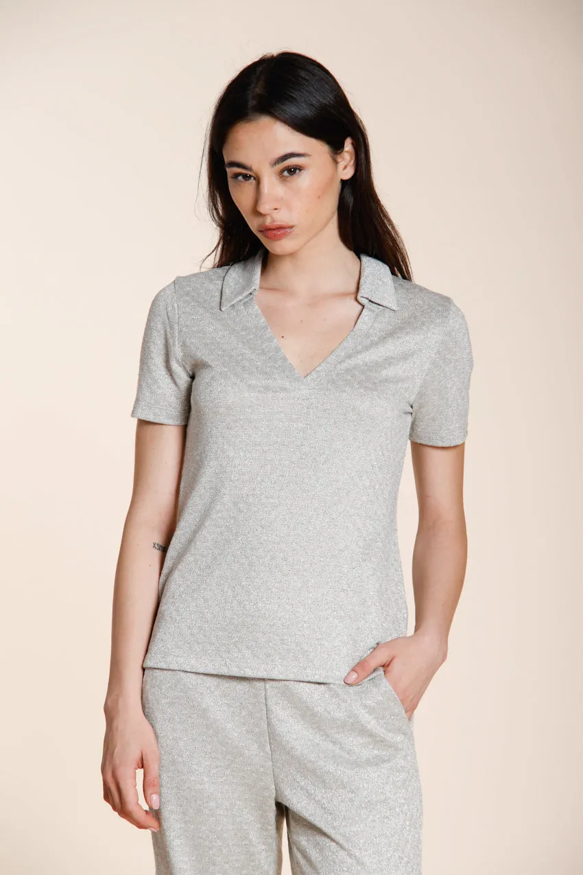 Ada women's shirt short sleeve in lurex tricot sold by Mason's