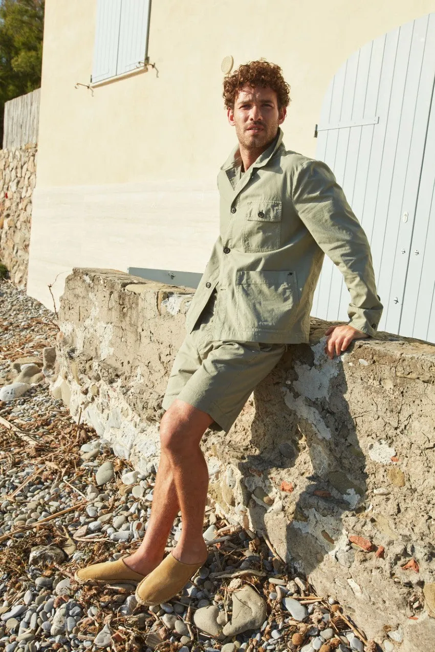 Pinces men's chino bermuda in oxford canvas relaxed fit sold by Mason's