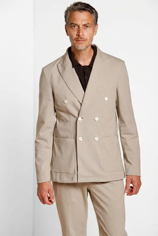 Golf men's double-breasted blazer in jersey made by Mason's