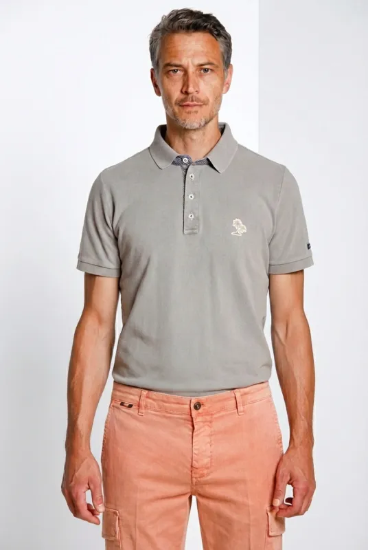 Leopardi delamere men's polo shirt in piquet made by Mason's