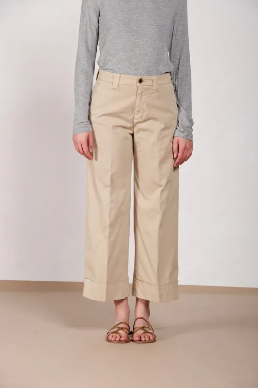 New York Studio Cropped women's chino pants gabardine straight fit made by Mason's