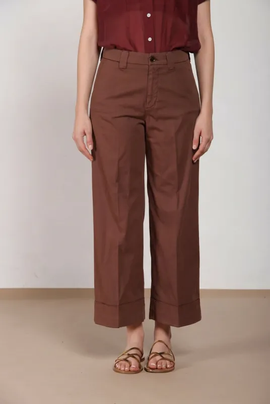 New York Studio Cropped women's chino pants in gabardine straight fit made by Mason's
