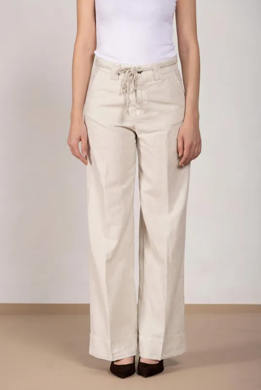 New York Studio women's chino pants in cotton and linen twill straight fit made by Mason's