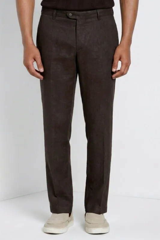 New York Icon Flex men's chino pants in linen and cotton twill regular fit made by Mason's