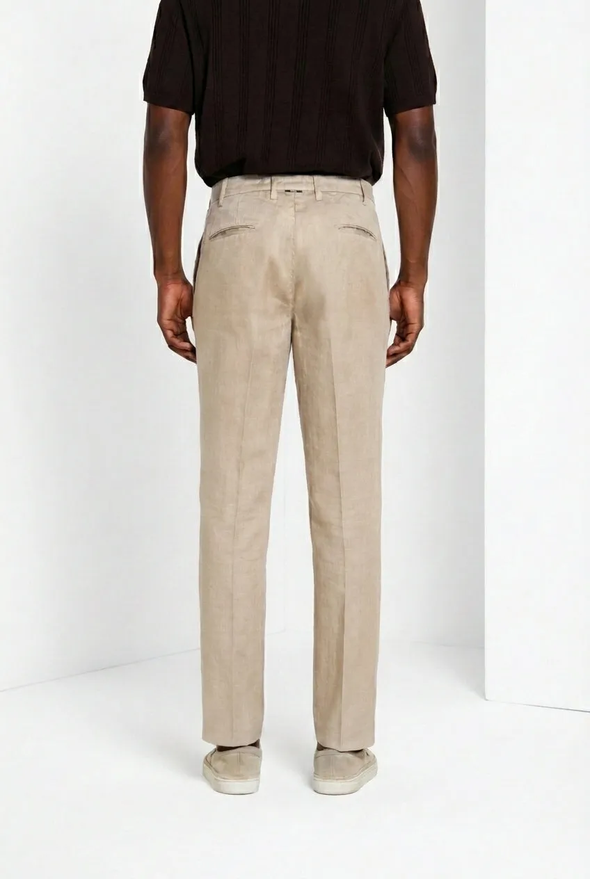 New York Icon Flex men's chino pants in linen and cotton twill regular fit sold by Mason's product image thumbnail 4