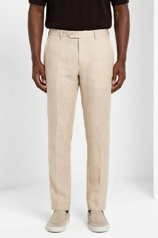 New York Icon Flex men's chino pants in linen and cotton twill regular fit made by Mason's