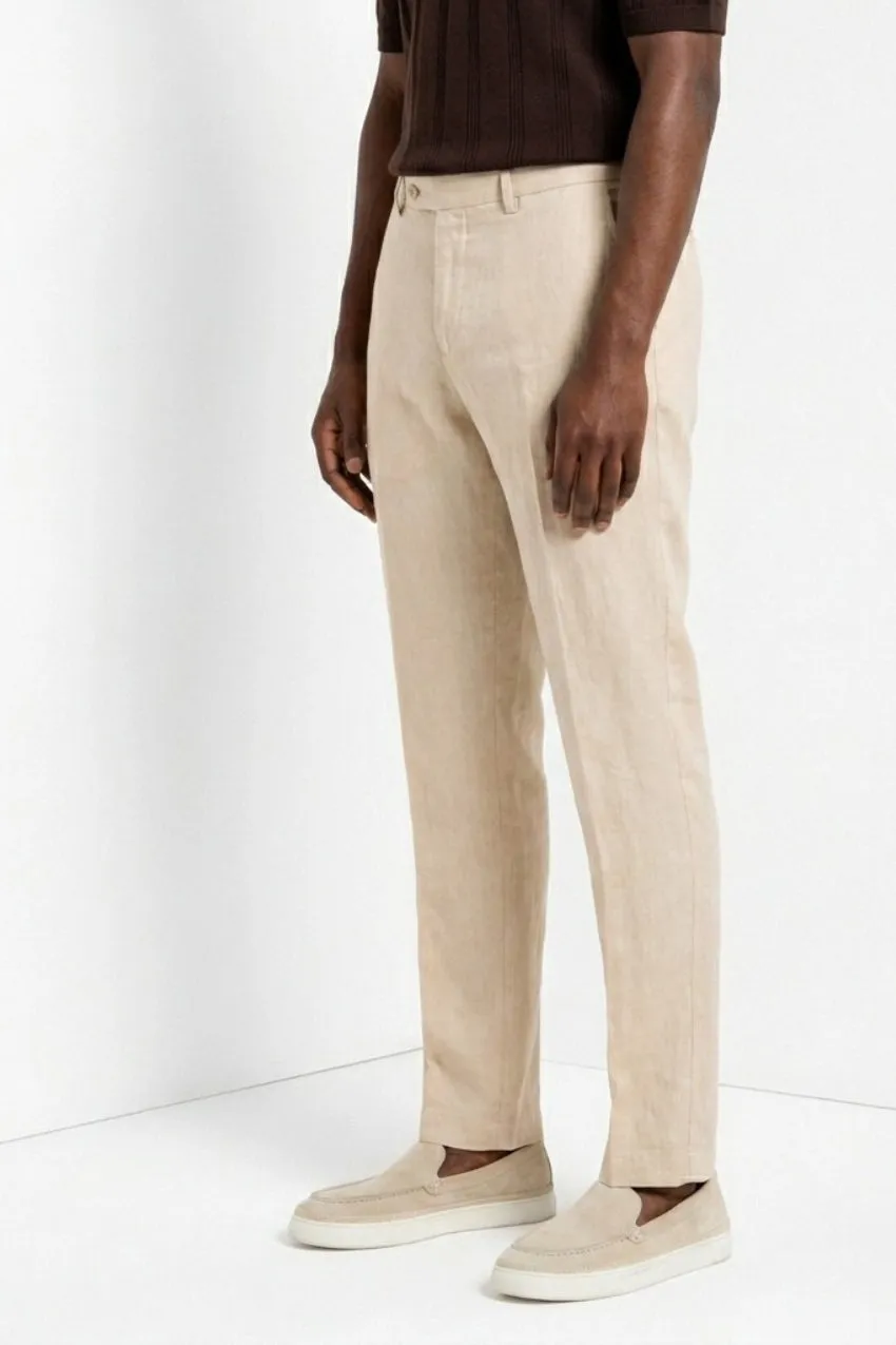 New York Icon Flex men's chino pants in linen and cotton twill regular fit sold by Mason's product image thumbnail 3
