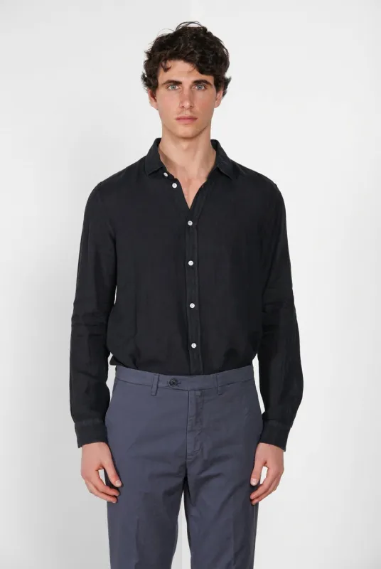 Torino men's shirt in linen canvas ① made by Mason's