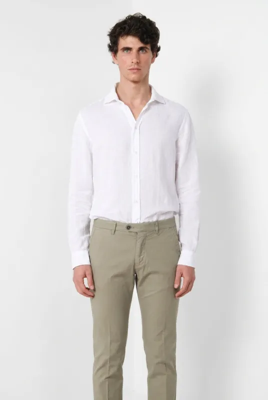 Torino men's shirt in linen canvas ① made by Mason's