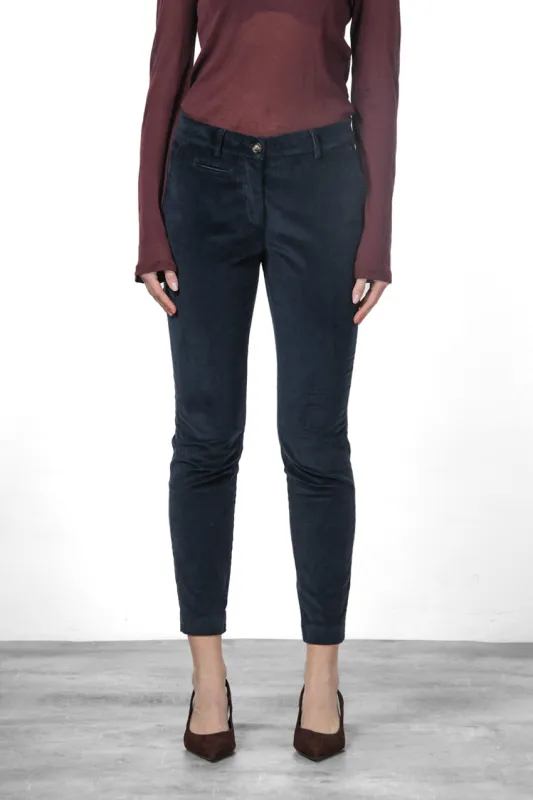 New York Slim women’s chino trousers in wide-wale corduroy, slim fit ① made by Mason's